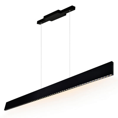 LED Black Frame with Spot Linear Pendant