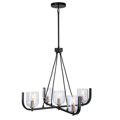 Steel Frame with Clear Glass Shade Chandelier