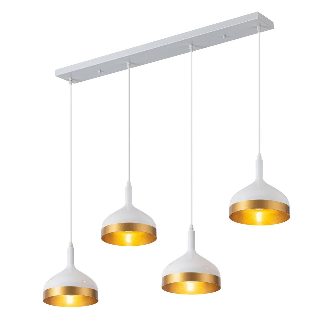 Steel Frame with Gold Trim Linear Pendant