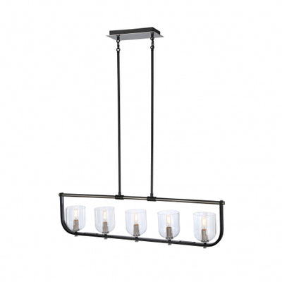 Steel Frame with Clear Glass Shade Linear Pendant