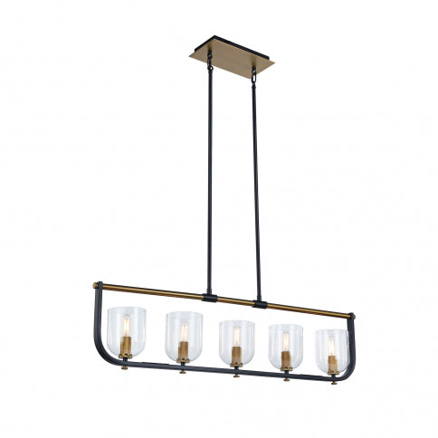 Steel Frame with Clear Glass Shade Linear Pendant