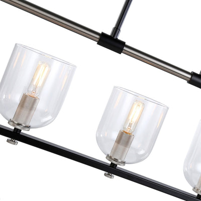 Steel Frame with Clear Glass Shade Linear Pendant