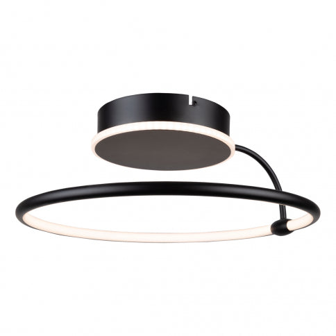 LED Black Halo Circle Frame with Acrylic Diffuser Semi Flush Mount