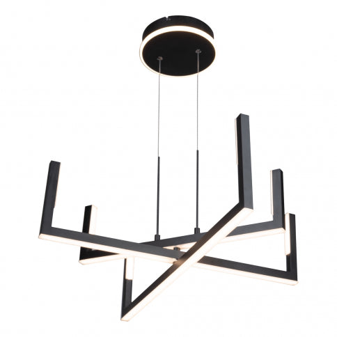 LED Black Arms with Acrylic Diffuser Adjustable Chandelier
