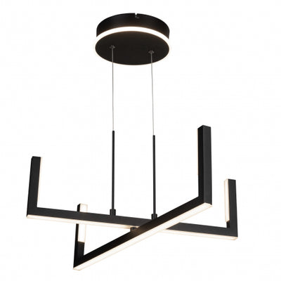 LED Black Arms with Acrylic Diffuser Adjustable Chandelier