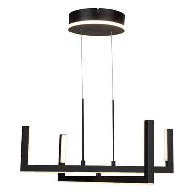 LED Black Arms with Acrylic Diffuser Adjustable Chandelier