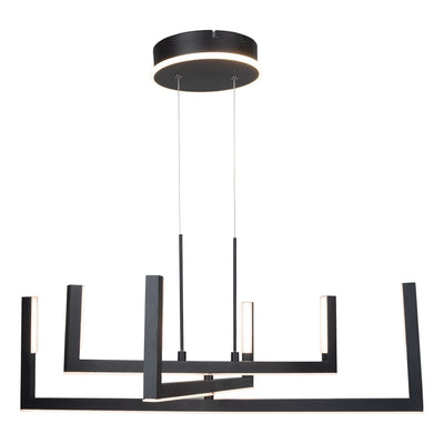 LED Black Arms with Acrylic Diffuser Adjustable Chandelier