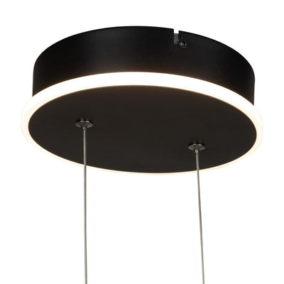 LED Black Arms with Acrylic Diffuser Adjustable Chandelier