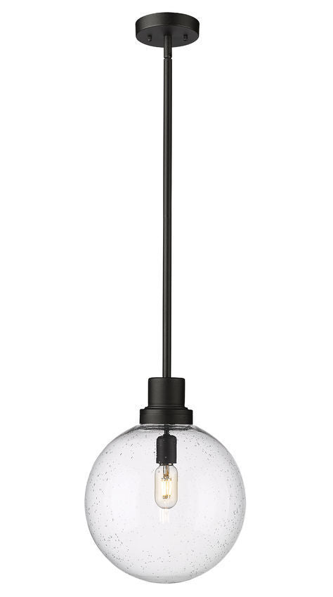 Steel Frame with Glass Globe Shade Outdoor Pendant