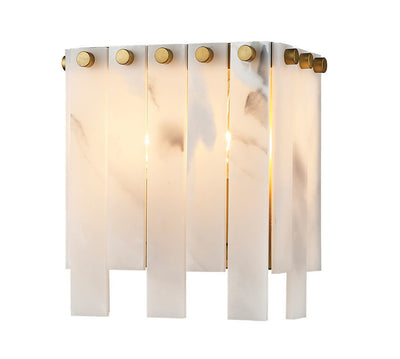 Steel Frame with Alabaster Diffuser Wall Sconce