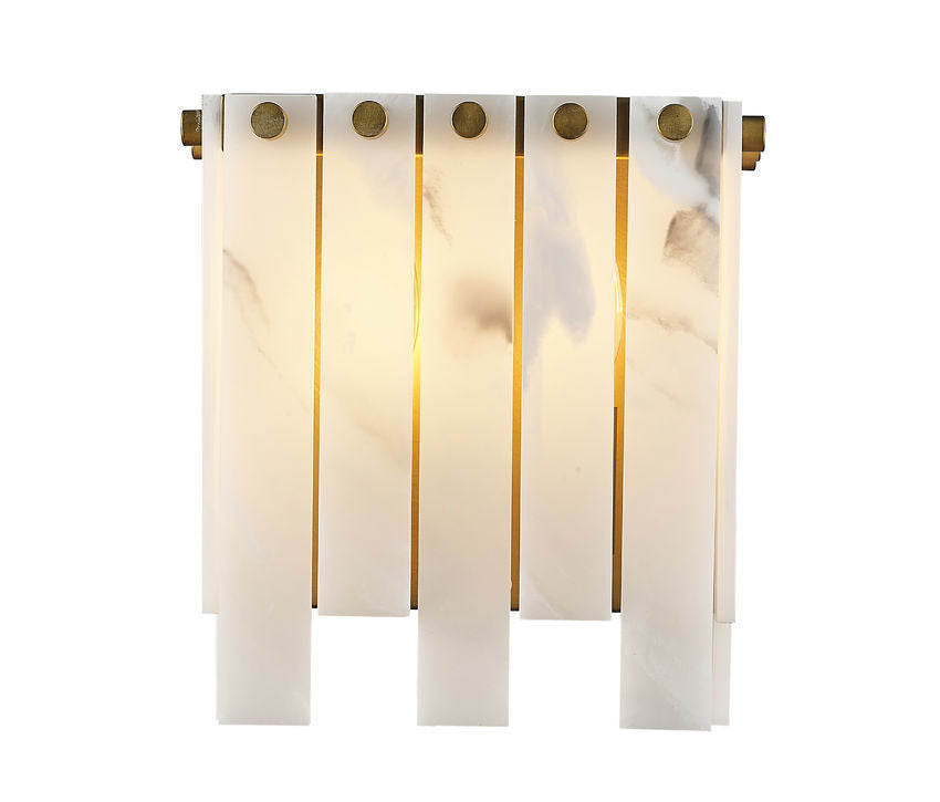 Steel Frame with Alabaster Diffuser Wall Sconce
