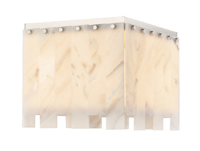 Steel Square Frame with Alabaster Diffuser Flush Mount