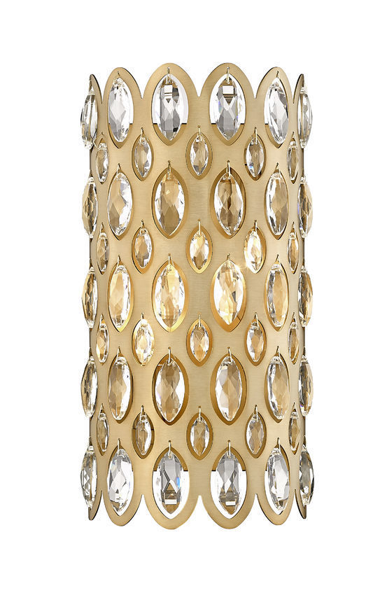 Heirloom Brass Frame with Clear Crystal Wall Sconce