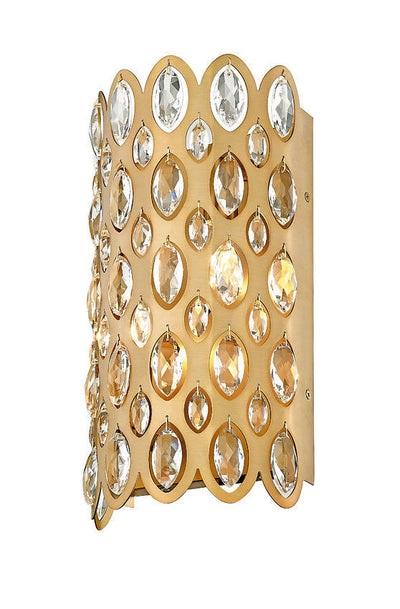 Heirloom Brass Frame with Clear Crystal Wall Sconce
