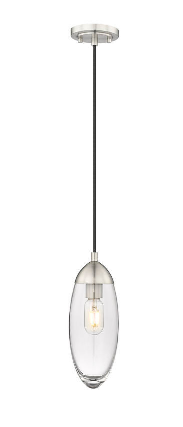 Steel Frame with Clear Glass Shade Mini Pendant