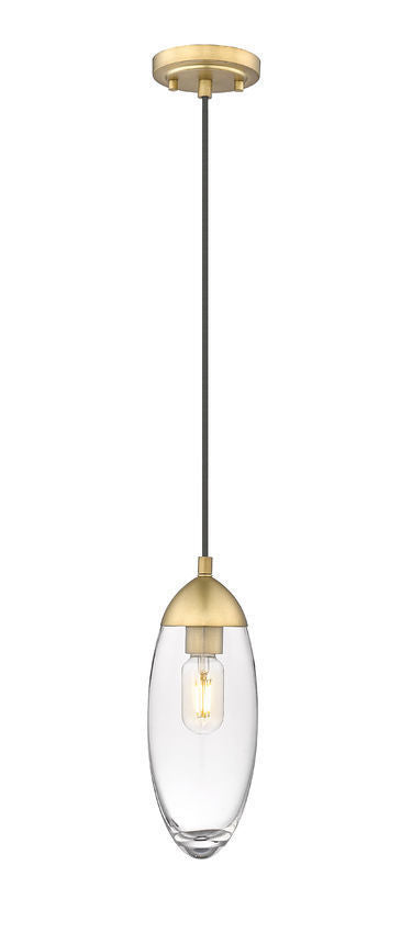 Steel Frame with Clear Glass Shade Mini Pendant