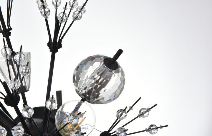 Steel Sputnik Frame with Clear Crystal Oval Wall Sconce by Elegant - view 6
