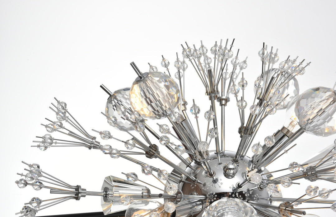 Steel Sputnik Frame with Clear Crystal Oval Wall Sconce by Elegant - view 9