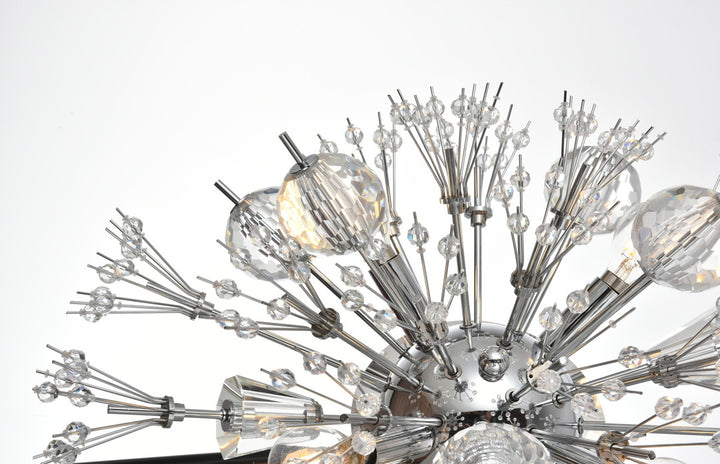 Steel Sputnik Frame with Clear Crystal Oval Wall Sconce by Elegant - view 9