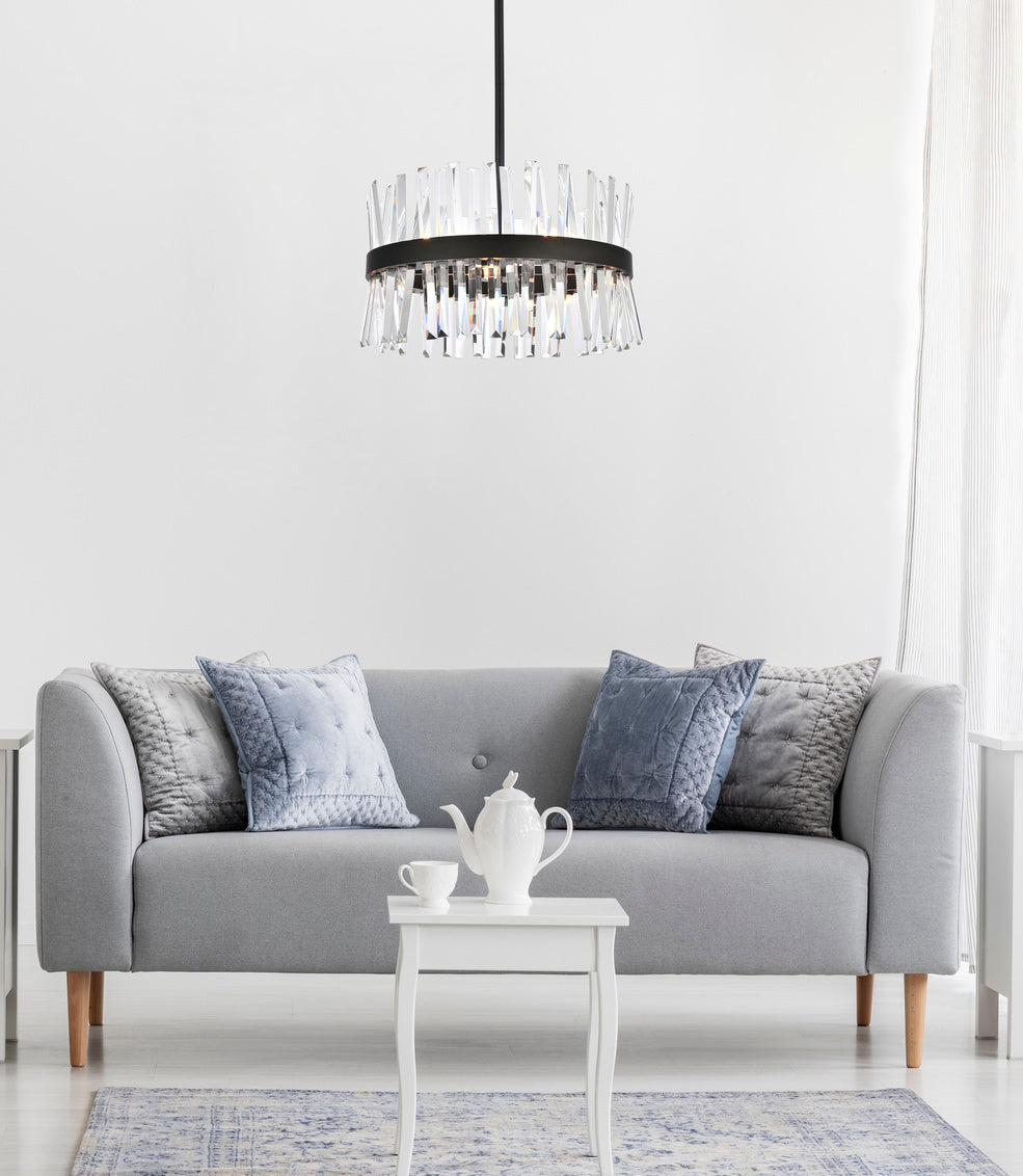 Steel Round Frame with Clear Crystal Rod Pendant / Chandelier by Elegant - view 25