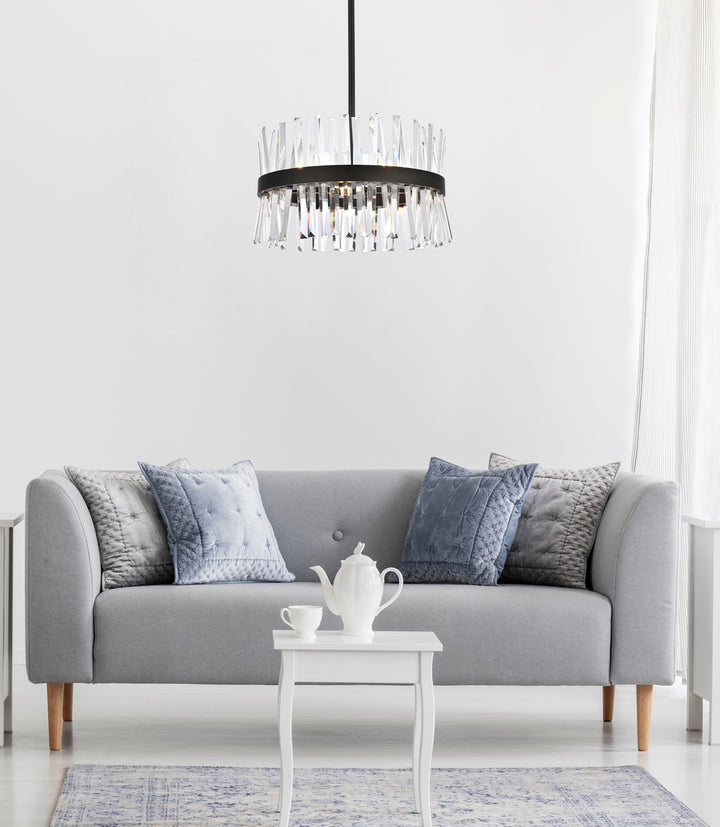 Steel Round Frame with Clear Crystal Rod Pendant / Chandelier by Elegant - view 25