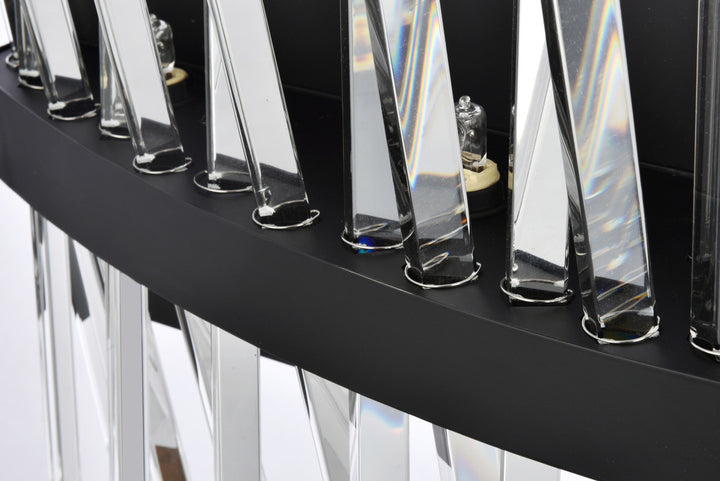 Steel Rectangular Frame with Clear Crystal Rod Vanity Light by Elegant - view 12