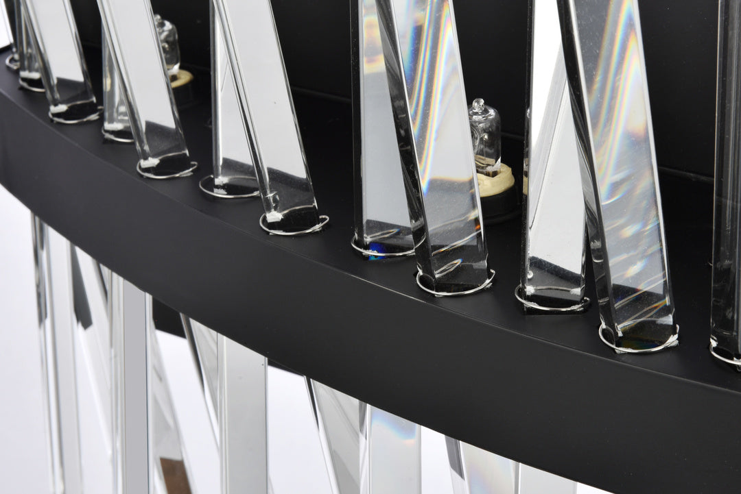 Steel Rectangular Frame with Clear Crystal Rod Vanity Light