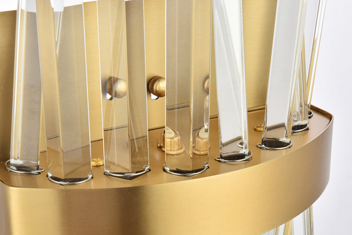 Steel Rectangular Frame with Clear Crystal Rod Wall Sconce by Elegant - view 12