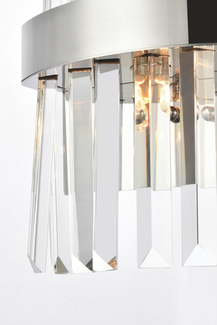 Steel Rectangular Frame with Clear Crystal Rod Wall Sconce by Elegant - view 9