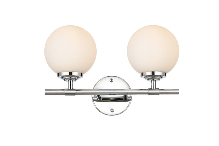 Steel Frame with Frosted Glass Globe Shade Vanity Light