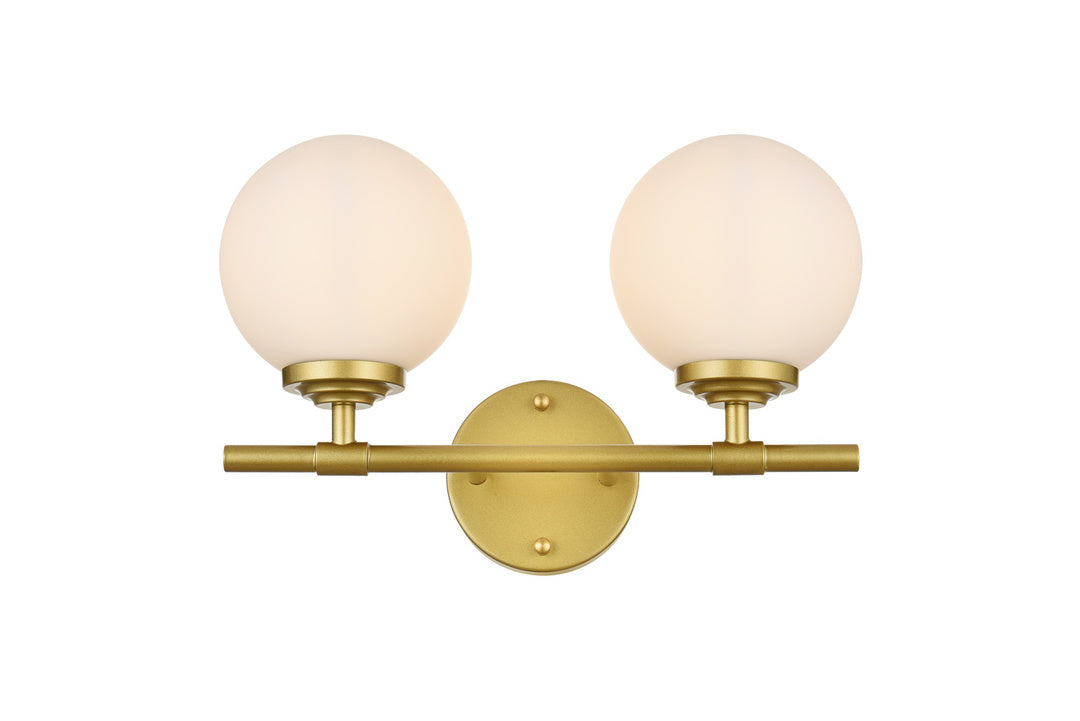 Steel Frame with Frosted Glass Globe Shade Vanity Light