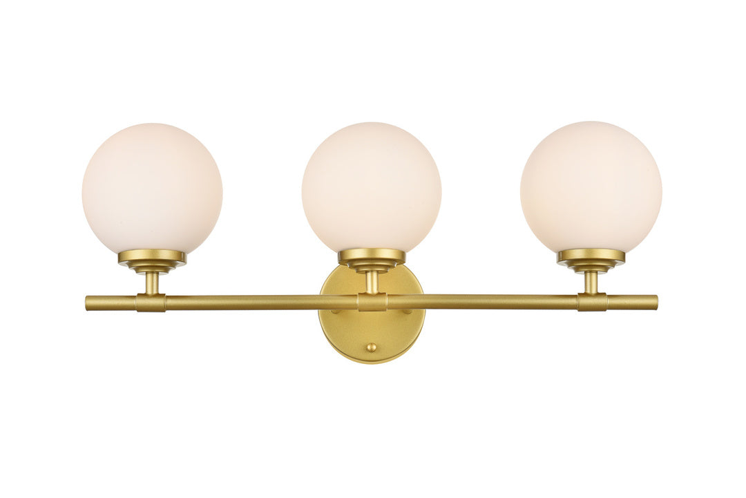 Steel Frame with Frosted Glass Globe Shade Vanity Light