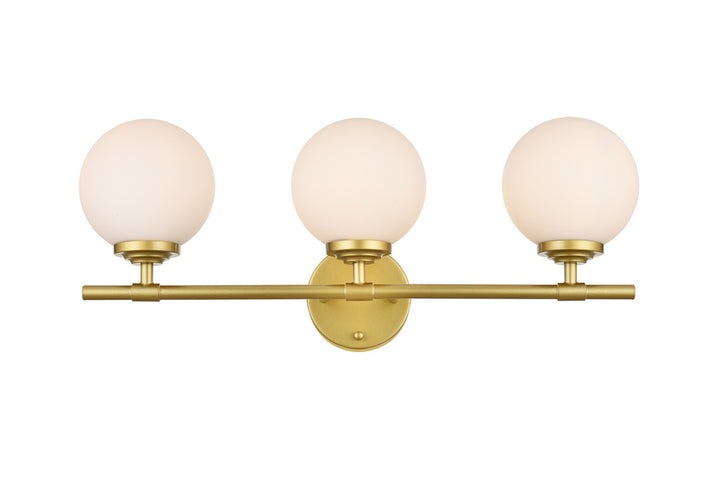 Steel Frame with Frosted Glass Globe Shade Vanity Light