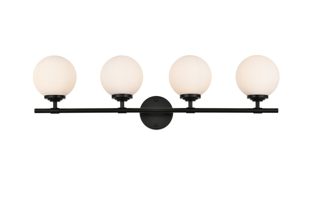 Steel Frame with Frosted Glass Globe Shade Vanity Light