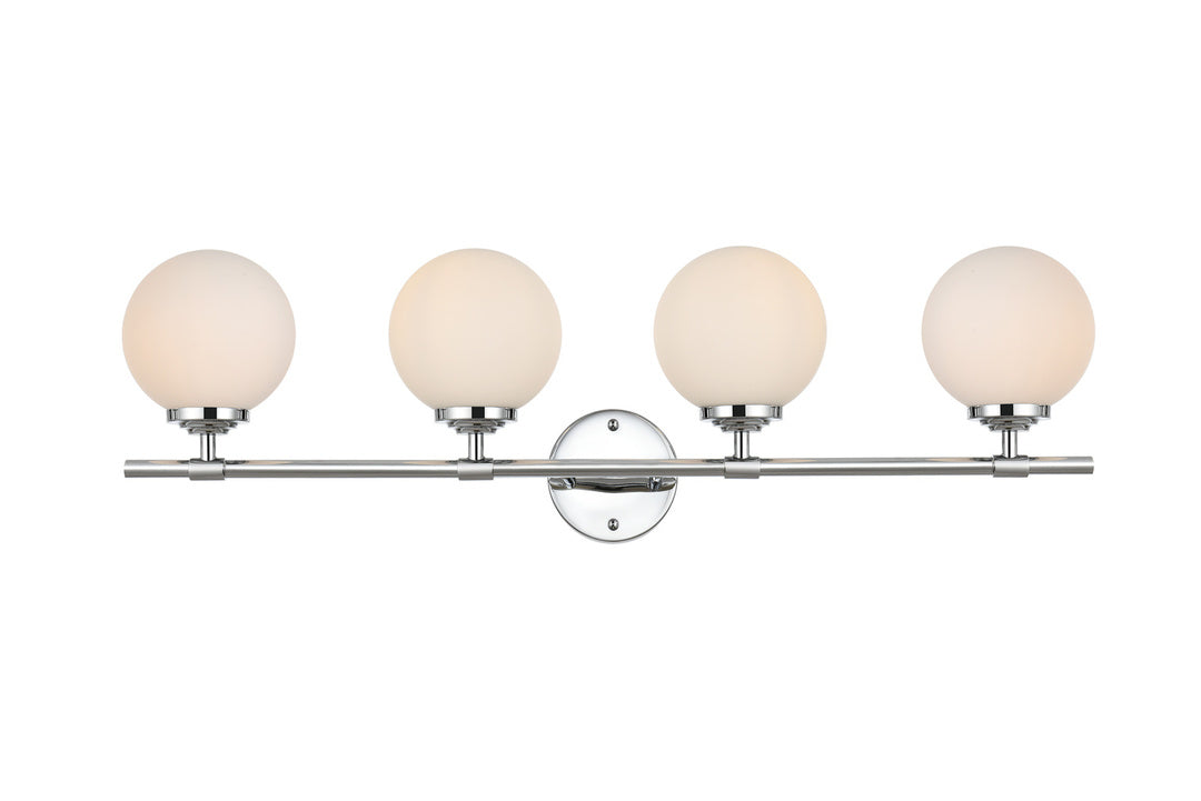 Steel Frame with Frosted Glass Globe Shade Vanity Light