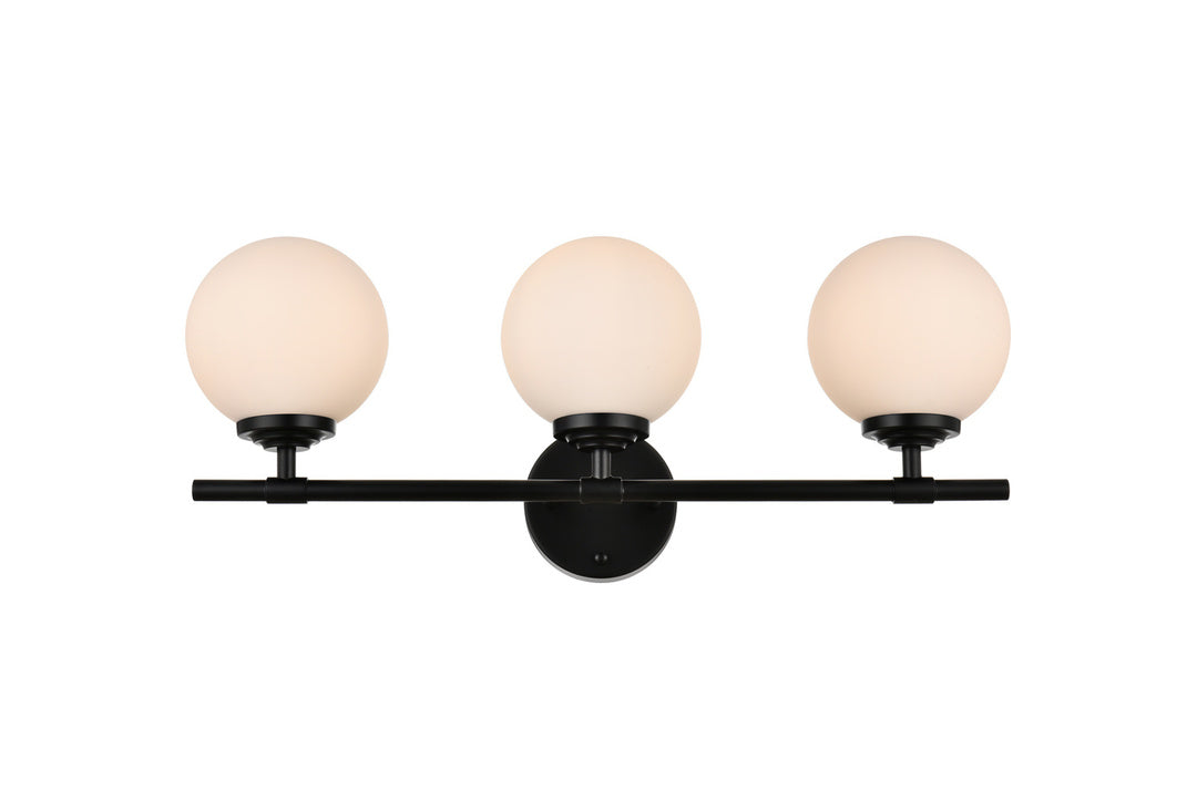 Steel Frame with Frosted Glass Globe Shade Vanity Light