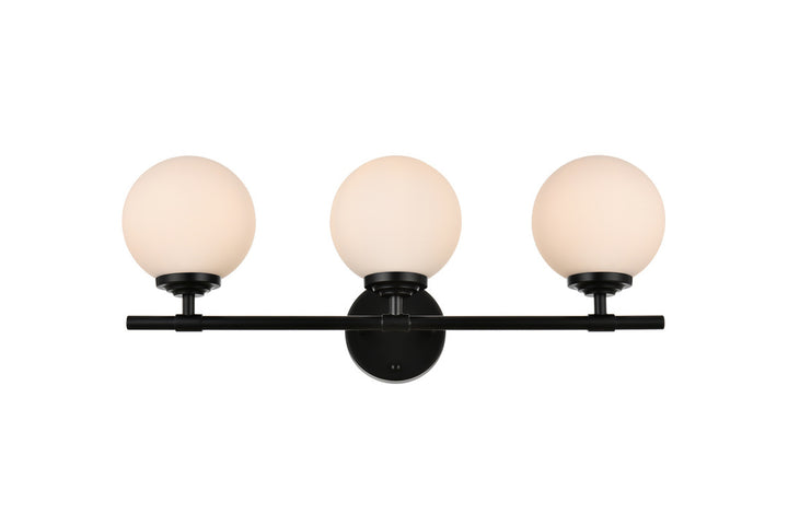 Steel Frame with Frosted Glass Globe Shade Vanity Light