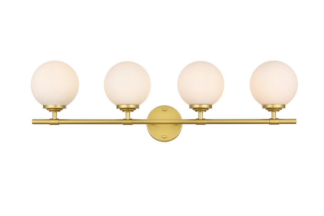 Steel Frame with Frosted Glass Globe Shade Vanity Light