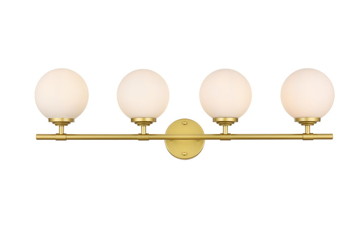 Steel Frame with Frosted Glass Globe Shade Vanity Light