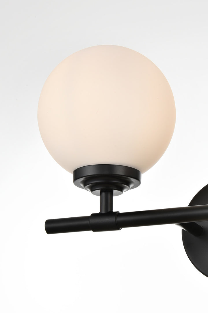 Steel Frame with Frosted Glass Globe Shade Vanity Light