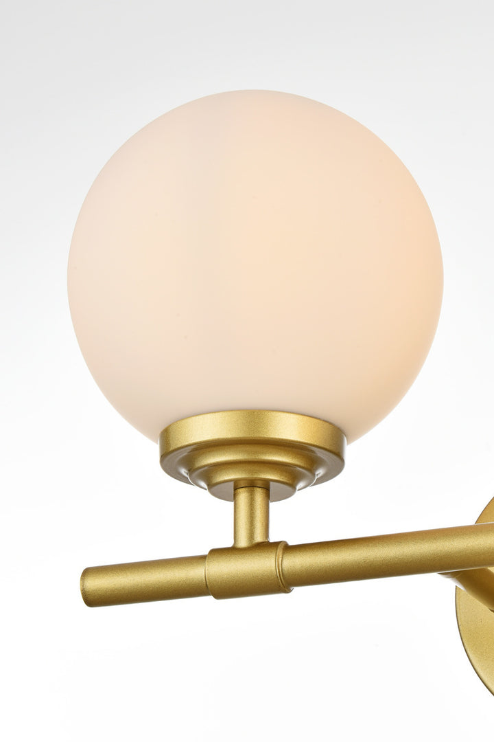 Steel Frame with Frosted Glass Globe Shade Vanity Light