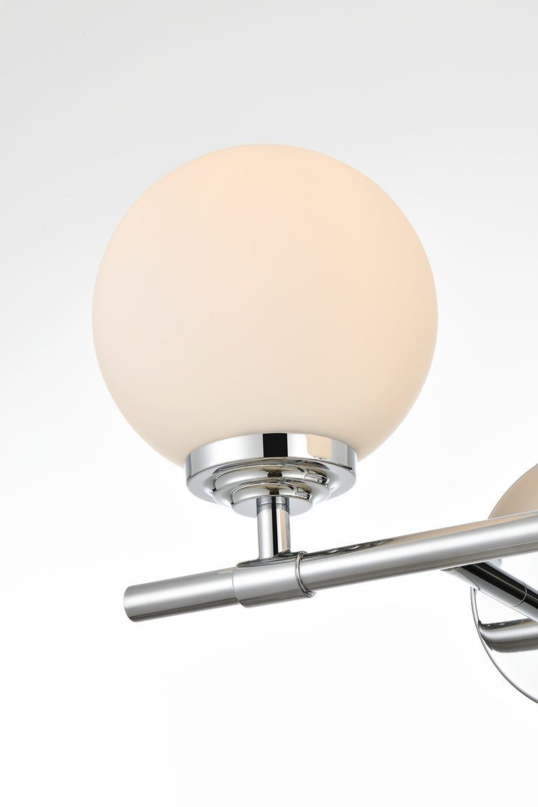 Steel Frame with Frosted Glass Globe Shade Vanity Light