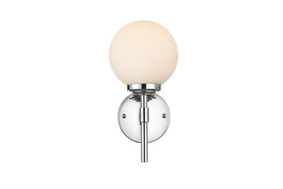 Steel Frame with Frosted Glass Globe Shade Wall Sconce