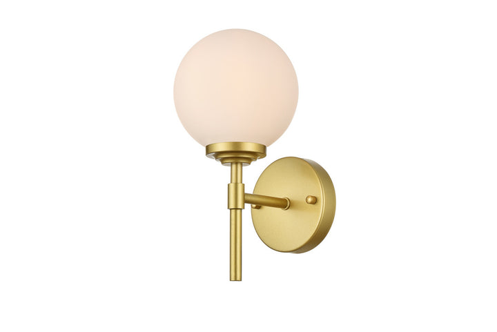 Steel Frame with Frosted Glass Globe Shade Wall Sconce by Living District - view 8