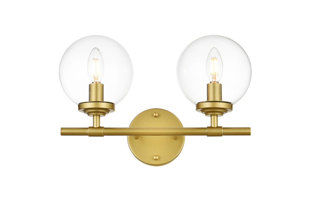 Steel Frame with Clear Glass Globe Vanity Light