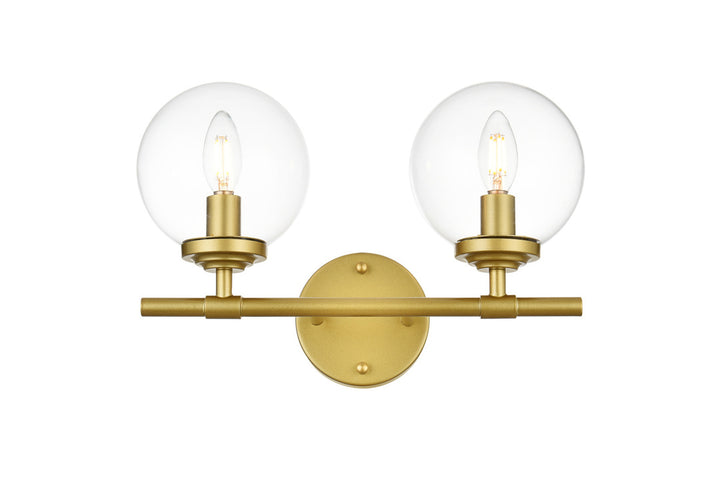 Steel Frame with Clear Glass Globe Vanity Light
