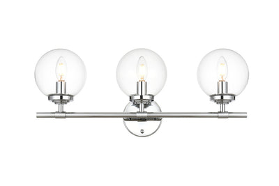 Steel Frame with Clear Glass Globe Vanity Light