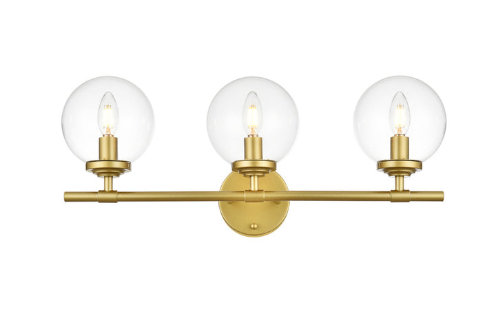 Steel Frame with Clear Glass Globe Vanity Light