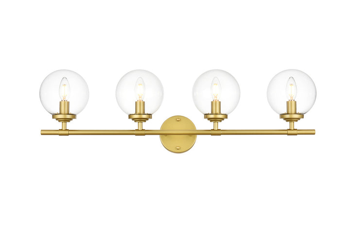 Steel Frame with Clear Glass Globe Vanity Light