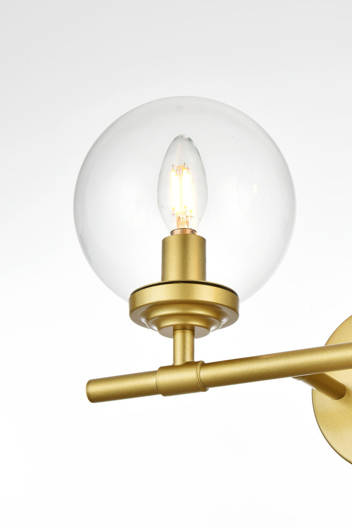 Steel Frame with Clear Glass Globe Vanity Light